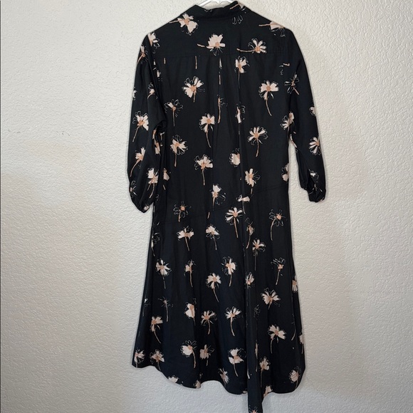 Maeve Anthropologie Button Front Asymmetrical Slit Floral Dress XSP - Picture 8 of 9